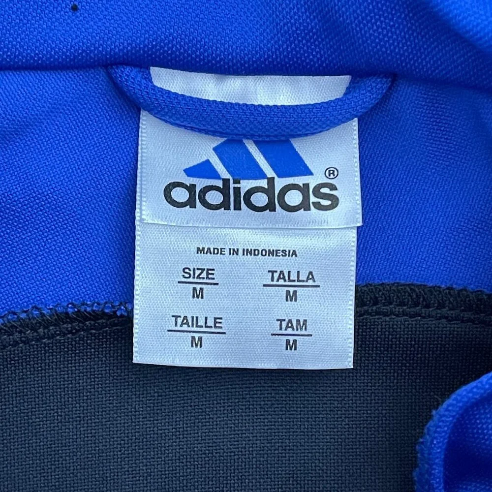 VTG adidas 3 Stripes Track Jacket Size Medium M Blue Black AAL001 Y2K